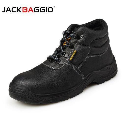 JACKBAGGIO Men's Protective Shoes Leather High-top Labor Insurance Shoes Anti-Smashing Anti-piercing Safety Shoes