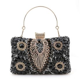 Diamante Evening Bags Ladies Rhinestone Bags Celebrity Dress Clutch Bags Bags Accessories (select: YM6545-black)
