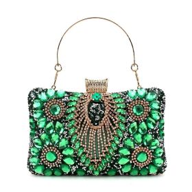Diamante Evening Bags Ladies Rhinestone Bags Celebrity Dress Clutch Bags Bags Accessories (select: YM6545-green)