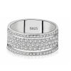 Exquisite Bridal Wedding Silver Rings for Women White Crystal Princess Engagement Diamond Ring