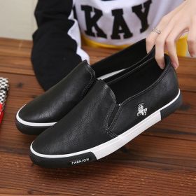 Casual Shoes Men Comfortable PU Leather Mens Loafers Handmade Design Flats Sneakers Men Slip on Lazy Driving Brand Men Shoes (Color: Black, size: 40)