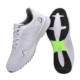 Breathable Golf Shoes Men Light Weight Golf Sneakers Outdoor Anti Slip Golfers Shoes Big Size 46 47 Walking Sneakers Male (Color: Bai, size: 47)