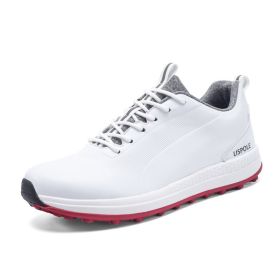 Professional Spikeless Golf Shoes Men Women Light Weight Golf Sneakers for Men Anti Slip Walking Shoes Light Walking Sneakers (Color: Bai, size: 43.3)