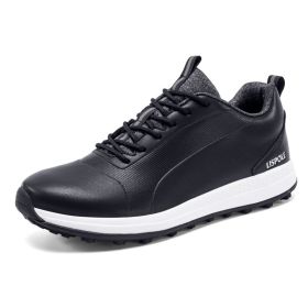 Professional Spikeless Golf Shoes Men Women Light Weight Golf Sneakers for Men Anti Slip Walking Shoes Light Walking Sneakers (Color: Hei, size: 45)