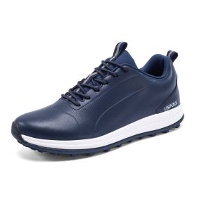 Professional Spikeless Golf Shoes Men Women Light Weight Golf Sneakers for Men Anti Slip Walking Shoes Light Walking Sneakers (Color: Lan, size: 43.3)