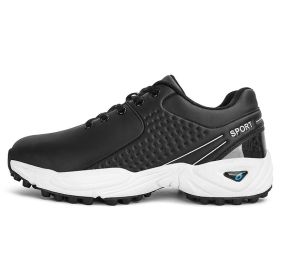 Waterproof Golf Shoes for Men Light Weight Golf Sneakers Men Outdoor Comfortable Golfers Sneakers Anti Slip Walking Footwears (Color: Hei, size: 41)