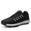 New Men and Women Couple Golf Shoes Leather Rotating Button Detachable Spikes Waterproof Non-slip Golf Men's Shoes