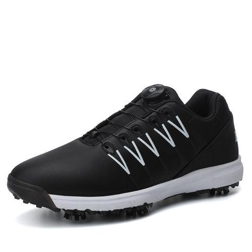 New Men and Women Couple Golf Shoes Leather Rotating Button Detachable Spikes Waterproof Non-slip Golf Men's Shoes
