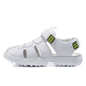 New Men's Golf Sandals Men's Outdoor Beach Shoes Summer Shoes Leather Sandals Men's Golf Shoes (Color: White, size: EUR39)