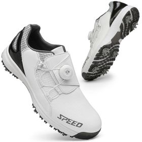 High Quality Professional Men's Golf Shoes Waterproof Non-Slip Golf Men's Golf Shoes Golf Women's Golf Shoes Golf Training Shoes (Color: White, size: EUR 36)
