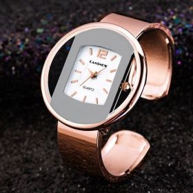 New Ladies Watch Steel Band Bracelet (Color: rose gold white)