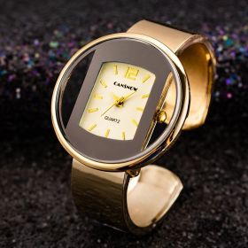 New Ladies Watch Steel Band Bracelet (Color: golden face)