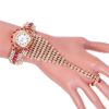 Ladies Full Diamond Claw Chain Ring Set Watch