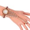 Ladies Full Diamond Claw Chain Ring Set Watch