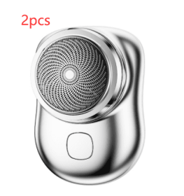 Mini Portable Face Cordless Shavers Rechargeable USB Electric Shaver Wet & Dry Painless Small Size Machine Shaving For Men (Option: 2pcs Silver-USB)