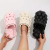 Women's Soft Sole Bubble Clogs; Lightweight Solid Color Closed Toe Adjustable Strap Sandals; Indoor & Outdoor Slippers