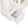 Full Over Full Bunk Bed with Shelves and 6 Storage Drawers