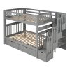 Full Over Full Bunk Bed with Shelves and 6 Storage Drawers