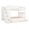 Full Over Full Bunk Bed with Shelves and 6 Storage Drawers
