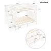 Full Over Full Bunk Bed with Shelves and 6 Storage Drawers
