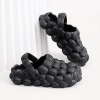 Women's Soft Sole Bubble Clogs; Lightweight Solid Color Closed Toe Adjustable Strap Sandals; Indoor & Outdoor Slippers