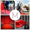 Stanchions and Velvet Ropes, Silver Crowd Control Barriers Red Rope 5FT/1.5 M, Stainless Steel Stanchion Post, Rope Safety Barriers Waterproof and Rus