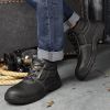 JACKBAGGIO Men's Protective Shoes Leather High-top Labor Insurance Shoes Anti-Smashing Anti-piercing Safety Shoes