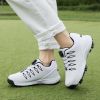 New Men and Women Couple Golf Shoes Leather Rotating Button Detachable Spikes Waterproof Non-slip Golf Men's Shoes