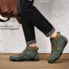 Spring Autumn High Top Leather Shoes Winter Fleece Martin Boots Men Casual Sport Waterproof 38-48 Sock Mouth Outdoor Retro Cozy