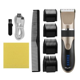 Household Electric Digital Display Hair Electric Hair Clipper (Option: Gold-USB)