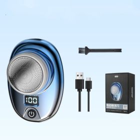 Digital Waterproof Travel Electric Portable Shaver (Option: Blue Silver Gradient-USB)