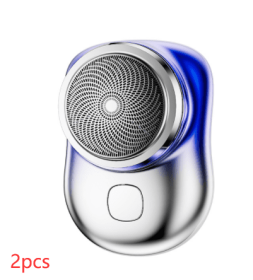 Mini Portable Face Cordless Shavers Rechargeable USB Electric Shaver Wet & Dry Painless Small Size Machine Shaving For Men (Option: 2pcs Blue-USB)